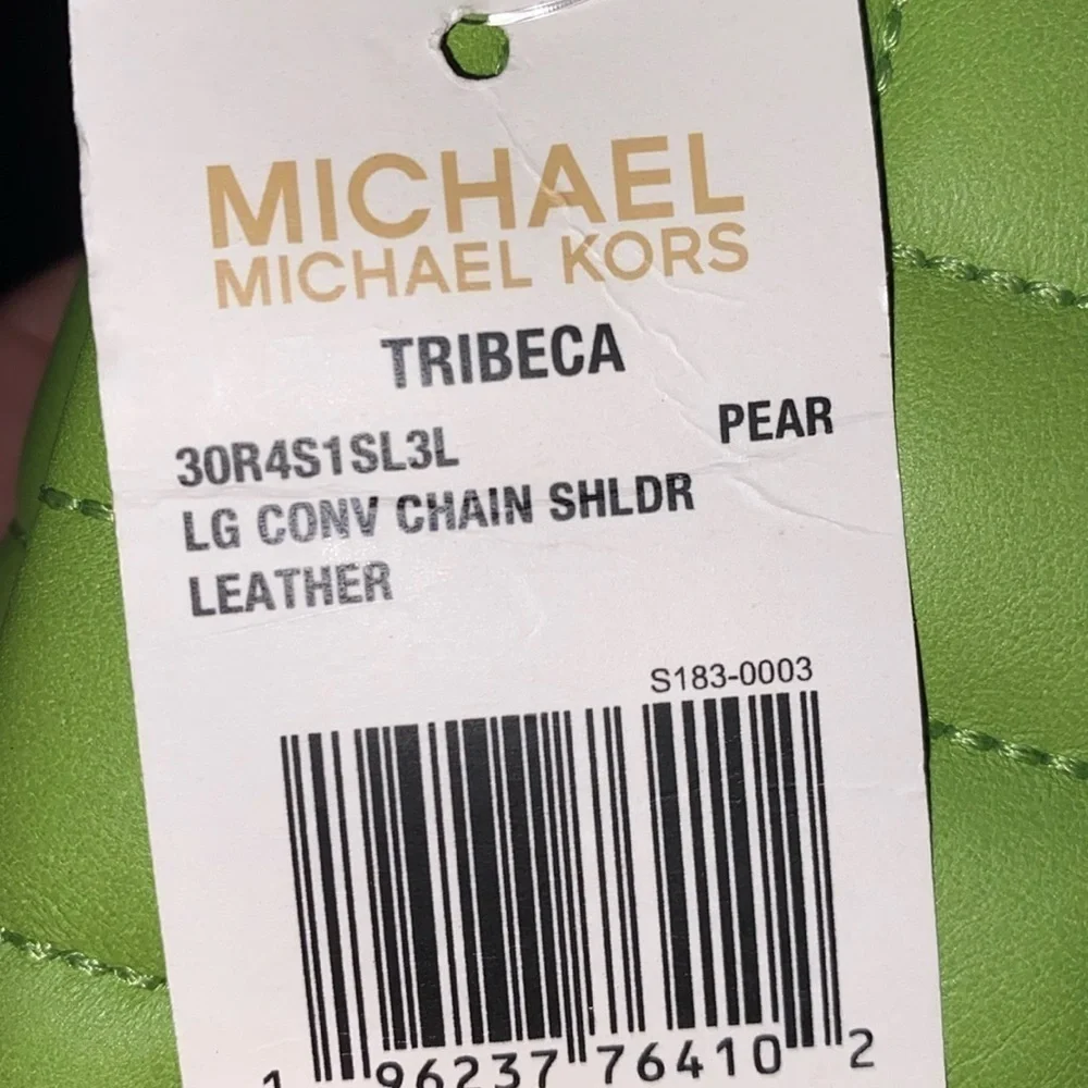 Michael Kors Tribeca Quilted Leather Shoulder Bag -Pear